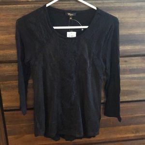 Cupio Black Lace Front Top